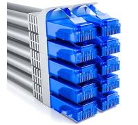 deleyCON 10x 0,5m CAT6 Cable Red Set - Corto 50cm U-UTP RJ45 CAT-6 LAN Cable Patch Ethernet DSL Switch Router Modem Repeater Patchpanel - Gris