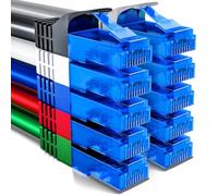 deleyCON 10x 0,5m CAT6 Cable Red Set - Corto 50cm U-UTP RJ45 CAT-6 LAN Cable Patch Ethernet DSL Switch Router Modem Repeater Patchpanel - Multicolor
