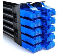 deleyCON 10x 2m CAT6 Juego de Cables de Red - U-UTP RJ45 CAT-6 LAN Cable Patch Cable Ethernet DSL Switch Router Módem Repetidor Patch Panel - Negro