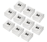 deleyCON 10x CAT 6a Universal Socket de Red - 2x Puerto RJ45 - Blindado - Superficie o Rasante - 10 Gigabit Ethernet Red - EIA/TIA 568A&B - Blanco