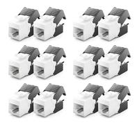 deleyCON 12x CAT6a Jack Keystone Módulo RJ45 - Conector RJ45 para Plástico LSA Montaje a Presión Cable Crudo CAT 500Mhz 10GBit/s