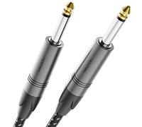 deleyCON 15m Cable Instrumento 6,35mm a 6,35mm Jack Mono AUX - Calidad Estudio - de Cobre OFC puro (AWG24) - Cable Jack para Guitarra Eléctrica Bajo Amplificador Mezclador Teclado