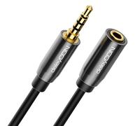 deleyCON 1m Cable Alargador para Auriculares Cable de Extensión AUX con Conector Jack 3,5 mm CTIA 4 Pines TRRS Alargador Estéreo Audio Conector de Metal (Extra Fino y Flexible)