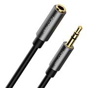 deleyCON 1m Cable Audio Estéreo AUX Extensión 3,5mm Jack Cable sonido Prolongación Conector Metálico Móvil Smartphone Tablet Auriculares HiFi Receptor (Extra Delgado & Flexible)