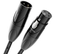 deleyCON 1m Cable de Audio XLR - Calidad de Estudio - de Cobre OFC Puro (AWG24) - Cable para Micrófono con Supresión de EMI y RFI - Con Cierre Metálico y Contactos Chapados en oro - 3 Pines DMX
