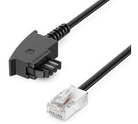 deleyCON 1m Cable del Enrutador TAE-F en RJ45 (8P2C) Cables de Conexión Compatible con DSL ADSL VDSL Fritzbox Internet Enrutador al Enchufe Telefónico TAE Negro