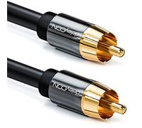 deleyCON 1m Cable Subwoofer - Cinch RCA Coaxial Digital - Conectores Dorados - Línea Audio - Subwoofer Receptor AV Amplificador Cine en Casa