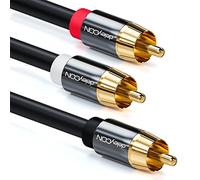 deleyCON 1m Cable Subwoofer - Cinch RCA Y-Adaptador Coaxial Digital - Contactos Dorados - Línea Audio - 1x Conector Cinch a 2x Conector RCA