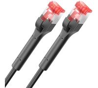 deleyCON 1m CAT 6A Cable de Conexión Slim Flexible Conector RJ45 10 Gbit/s GIGABIT LAN DSL RJ45 Ethernet Cable de Red Libre de Halógenos Negro