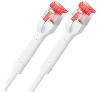 deleyCON 1m CAT 6A Cable de Conexión Slim Flexible Conector RJ45 10 Gbit/s GIGABIT LAN DSL RJ45 Ethernet Cable de Red Libre de Halógenos Blanco
