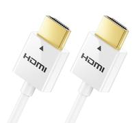 deleyCON 1m HDMI Cable Slim (Pequeño y Flexible Cable HDMI) 4K HDMI 2.0 Cable 1080P 2160P UHD ARC HDR 3D para TV, Monitor, Beamer, Laptop, Notebook, PC, Ordenador, PS4, PS5, XBOX - Blanco