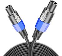 deleyCON 1m PA Altavoz Línea - Calidad Estudio - de Cobre OFC Puro - Conexión para PA Altavoz 2-Polos 2x 2,5mm² (AWG13) 8,3mm - Bloqueo Metálico