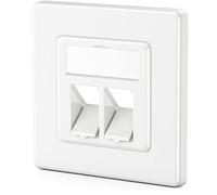 deleyCON 1x Caja de Conexiones LAN de 2 Puerto Conector de Datos Enrasado para Módulos Keystone Inclinados 45° para Módulos Keystone con p.e. Conector RJ45 Coaxial RJ-11 Entrada Cinch Toslink PS2