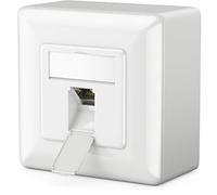 deleyCON 1x CAT 6a Universal Socket de Red - 1x Puerto RJ45 - Blindado - Superficie o Rasante - 10 Gigabit Ethernet Red - EIA/TIA 568B - Blanco