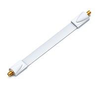 deleyCON 1x Entrada de la Ventana Cable SAT 11cm Flexible Longitud de 20cm Ventanas y Puertas de Acoplamiento Almohadillas Adhesivas - Blanco