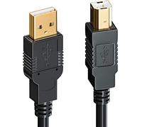 deleyCON 20m Cable USB Activo para Impresora y Escáner - Cable de Datos USB 2.0 Conector a a b - Compatible con Fax y Multifunción - Negro