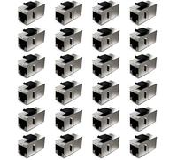 deleyCON 24x Módulo Keystone Cat6a Acoplador para Patch Cable 10 Gbit/s - Conector Blindado, 2x RJ45 Hembra - para Patch Panel/Soporte Keystone - Ampliación