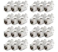 deleyCON 24x Módulo Keystone CAT7 - Compatible con Cables de Instalación CAT7/CAT6/CAT6a, Empalmes y Patch Cables - Blindaje STP - Puerto RJ45-1000 MHz, 10 Gbit/s - con Terminal de Corte (LSA)