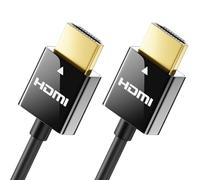 deleyCON 2m 4K HDMI 2.0 Cable Slim (Pequeño y Flexible HDMI Cable) - 1080P 2160P UHD ARC HDR 3D para TV, Monitor, Proyector, Laptop, Notebook, PC, Ordenador, PS4, PS5, XBOX - Negro