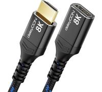deleyCON 2m 8K Extensión HDMI 2.1 - para TV, Monitor, PS4, PS5, Xbox, Dolby Atmos Soundbar eARC HDR10+ 48Gbps Acoplador Adaptador - 8K@60Hz, 4K@120Hz/144Hz, 2K@240Hz