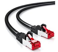 deleyCON 2m Cable de Red Cat6-1000 Mbit (Cobre, S/FTP, Libre de Halógenos) Cable Patch RJ45 Gigabit Ethernet LAN - para DSL Internet Wi-Fi Switch Router Módem Panel de Conexiones PoE - Negro