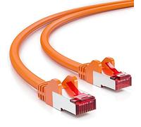 deleyCON 2m Cable de Red Cat6-1000 Mbit (Cobre, S/FTP, Libre de Halógenos) Cable Patch RJ45 Gigabit Ethernet LAN - para DSL Internet Wi-Fi Switch Router Módem Panel de Conexiones PoE - Naranja