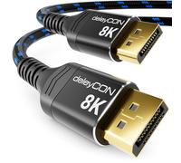 deleyCON 2m Cable DisplayPort 1.4 (8K@60Hz 4K@165Hz 2K@360Hz/240Hz/165Hz/144Hz) UHD WQHD HDR AMD FreeSync + NVIDIA G-Sync - para Monitor Gaming Tarjeta Gráfica PC