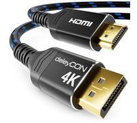 deleyCON 2m Cable DisplayPort a HDMI 4K (para Monitor HDMI, TV, Proyector) - 1080P@60Hz / 4K@30Hz - Conector Aluminio + Cable Nylon - para DP Ordenador, PC, Tarjeta Gráfica