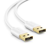 deleyCON 2m Cable USB 2.0 A-Macho a A-Macho - Cable de Datos Alta Velocidad - Transmisión Rápida y Segura, Conectores USB Precisos y Estables, Retrocompatible, Blanco