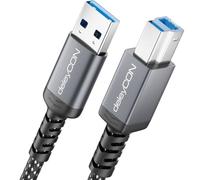 deleyCON 2m Cable USB 3.0 USB-A a USB-B Cable para Impresora y Datos 5 Gbit/s para Impresora, Escáner, Disco Duro Externo, Base, Monitor, Upstream, Negro