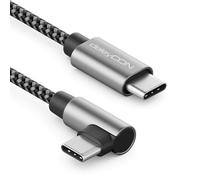 deleyCON 2m Cable USB C 1x Ángulo de 90° PD3.0 (60W Carga Rápida) Cable de Carga - C a C - para iPhone 16 15 Pro MAX Samsung S25 S24 S23 S22 Pixel iPad Pro MacBook Air Tablets Switch PS5