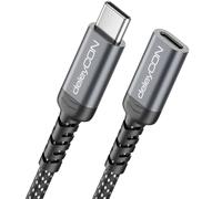 deleyCON 2m Extensión USB-C 100 W para Carga Rápida - PD 3.0 Cable de Carga y Datos para iPhone 17 16 Pro Max Air Galaxy A16 A56 S25 S24 iPad MacBook Tablet Portátil