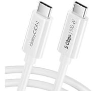 deleyCON 2m USB C Cable (100W Carga Rápida + 5 Gbit/s) Cable de Carga USB-C para iPhone 16 15 Pro Max Samsung Galaxy S25 S24 S23 Pixel iPad Pro MacBook Air Tablets Switch PS5 - Blanco
