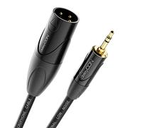 deleyCON 2m XLR a Toma Jack Estéreo de 3,5mm - Cable de Micrófono Cable Adaptador de Audio AUX - Calidad de Estudio - Hecho de Cobre OFC Puro (AWG24) Enchufe XLR a Toma Jack 3,5mm