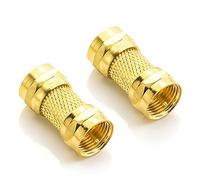 deleyCON 2x Adaptador Conector SAT Cable SAT Conector F - Conector F Enchapado en Oro