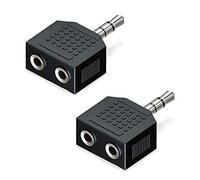 deleyCON 2X Adaptador de Estéreo Audio Splitter 1x 3,5mm Jack Plug a 2X 3,5mm Jack Socket Audio Splitter Soft HiFi Receiver Home Theater