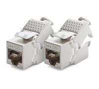 deleyCON 2x Módulo Keystone CAT 6a Jack STP Completamente Blindado Toma RJ45 Instalación Montaje Snap-IN 500Mhz 10GBit/s