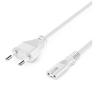 deleyCON 3,0m Cable de Alimentación Eléctrico Tipo C Euroconector a C7 Hembra Cable de Red Euro 8 para TV BLU-Ray Electrodomésticos Fuentes de Alimentación - Blanco