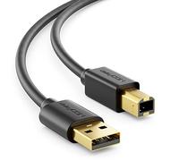 deleyCON 3,0m Cable de Datos USB 2.0 - Conector USB Tipo A a USB Tipo B para Impresoras y Escáneres - Negro