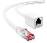 deleyCON 3,0m CAT6 Cable Patch Extensión para Ethernet LAN Cable Red Internet - Conector RJ45 a Hembra RJ45 S/FTP PiMF 250 MHz Cobre - Blanco