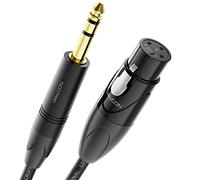 deleyCON 3,0m XLR a Toma Jack Estéreo de 6,35mm - Cable de Micrófono Cable Adaptador de Audio AUX - Calidad de Estudio - Hecho de Cobre OFC Puro (AWG24) Clavija XLR a Toma Jack 6,35mm