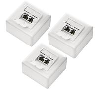deleyCON 3x CAT 6 Universal Socket de Red - 2x Puerto RJ45 - Blindado - Superficie o Rasante - 1 Gigabit Ethernet Red - EIA/TIA 568A&B - Blanco