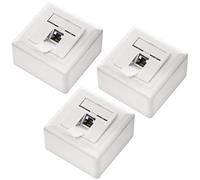 deleyCON 3x CAT 6a Universal Socket de Red - 1x Puerto RJ45 - Blindado - Superficie o Rasante - 10 Gigabit Ethernet Red - EIA/TIA 568A&B - Blanco