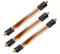 deleyCON 3x Entrada de la Ventana Cable SAT 17cm Flexible Longitud de 26cm Ventanas y Puertas de Acoplamiento Almohadillas Adhesivas - Cobre