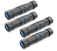 deleyCON 4 Piezas Conector de Cable Conexión CAT 6 Para Exteriores RJ45 LAN DSL Conector de Cable de Red IP68 Impermeable a Prueba de Polvo Ethernet Extensión de Cable Exterior 2x Conector RJ45 Negro
