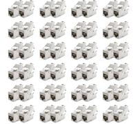 deleyCON 48x Módulo Keystone CAT7 - Compatible con Cables de Instalación CAT7/CAT6/CAT6a, Empalmes y Patch Cables - Blindaje STP - Puerto RJ45-1000 MHz, 10 Gbit/s - con Terminal de Corte (LSA)