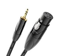 deleyCON 4m XLR a 3,5mm Jack Estéreo - Cable Micrófono Audio Adaptador AUX - Calidad Estudio - de Cobre OFC puro (AWG24) XLR Hembra a Conector Jack 3,5mm - Bloqueo Metálico