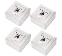 deleyCON 4x CAT 6a Universal Socket de Red - 1x Puerto RJ45 - Blindado - Superficie o Rasante - 10 Gigabit Ethernet Red - EIA/TIA 568A&B - Blanco