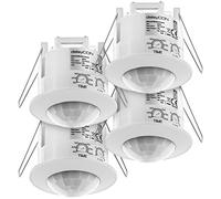 deleyCON 4X Infrarrojos Detector de Movimiento Empotrado Montaje en Techo Interno Control de Luz Área de Trabajo de 360° Alcance de 6m Sensor de Luz Integrado Blanco