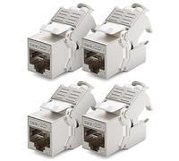 deleyCON 4X Módulo Keystone CAT7 - Compatible con Cables de Instalación CAT7/CAT6/CAT6a, Empalmes y Patch Cables - Blindaje STP - Puerto RJ45-1000 MHz, 10 Gbit/s - con Terminal de Corte (LSA)